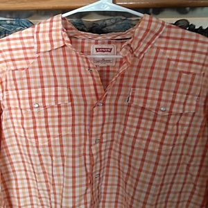 Vintage Levis Plaid Long Sleeve Pearl Snaps Medium